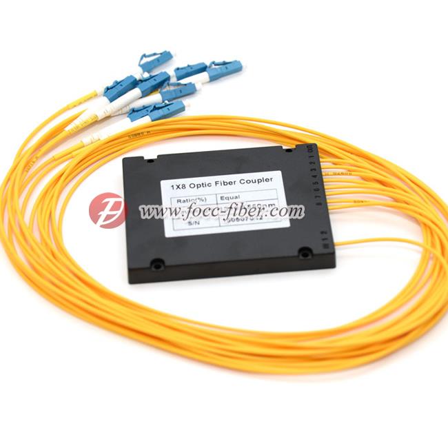 1x8 পিএলসি ফাইবার splitter, ABS মডিউল LC / UPC 2.0 মিমি